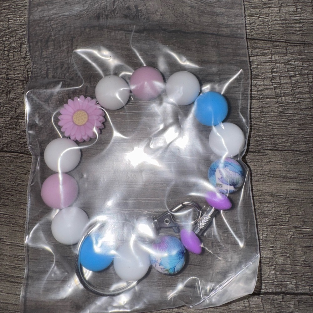 Colorful Beaded Keychain Bracelet